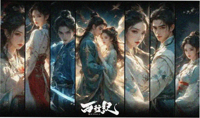 酷影视动漫画风专题 樱粉灯箱与城市夜空横幅图